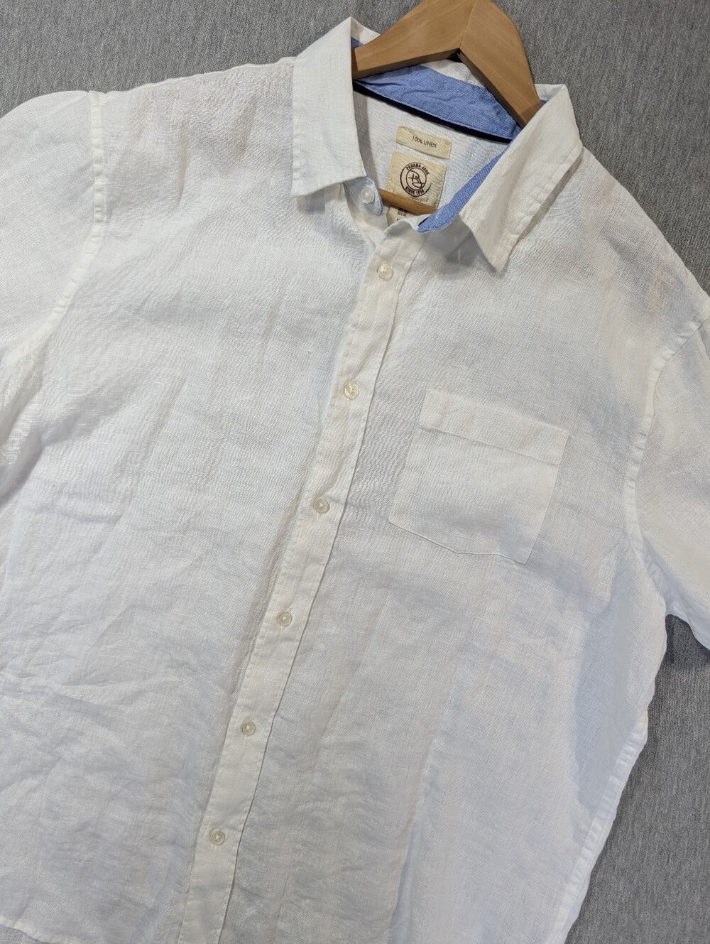 Panama Jack 100% Linen White Shirt Men's XL Short Sleeve